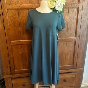 LuLaRoe NWT⭐️Teal Casual CARLY Short Sleeve Midi Dress
